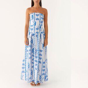 Carmel Maxi Dress - Floral Wave